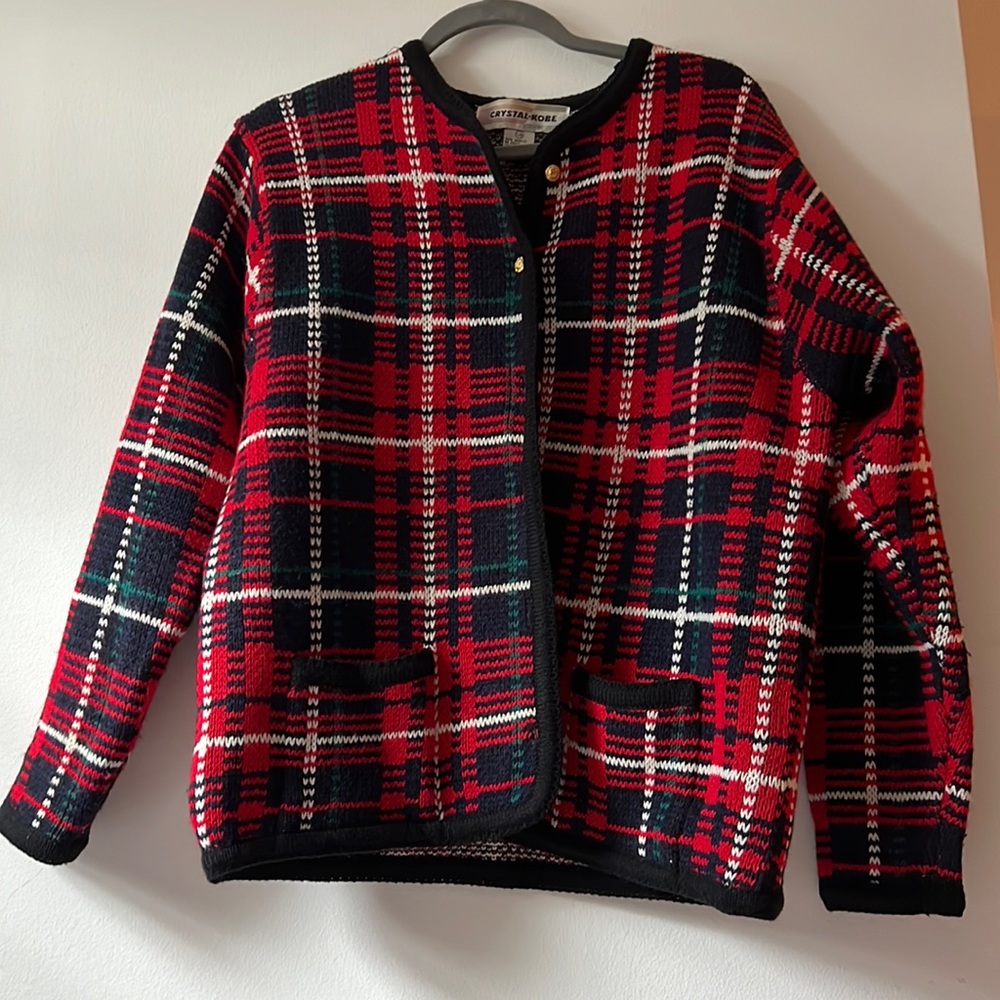 90s plaid Sweater — Crystal Kobe